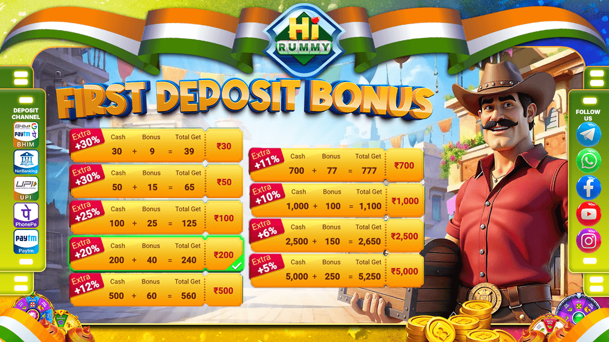 First deposit instant bonus