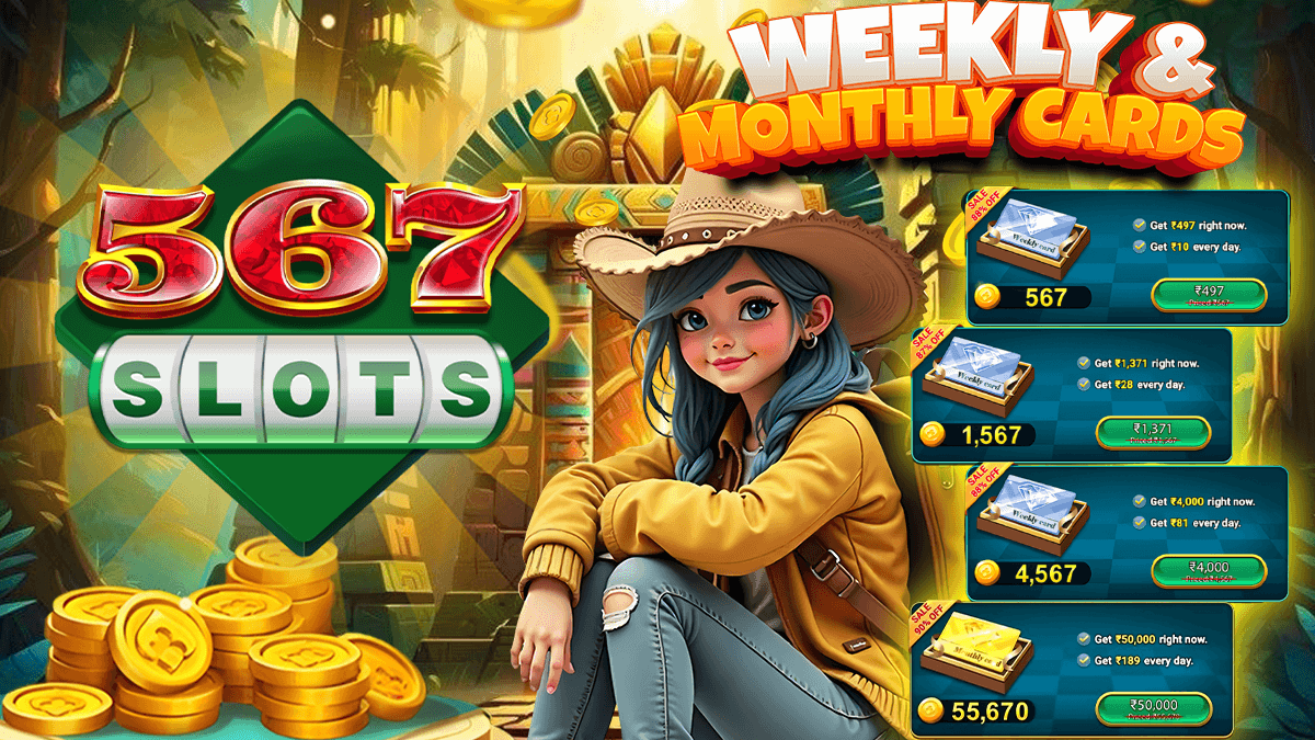 567SLOTS Weekly & Monthly Cards Banner