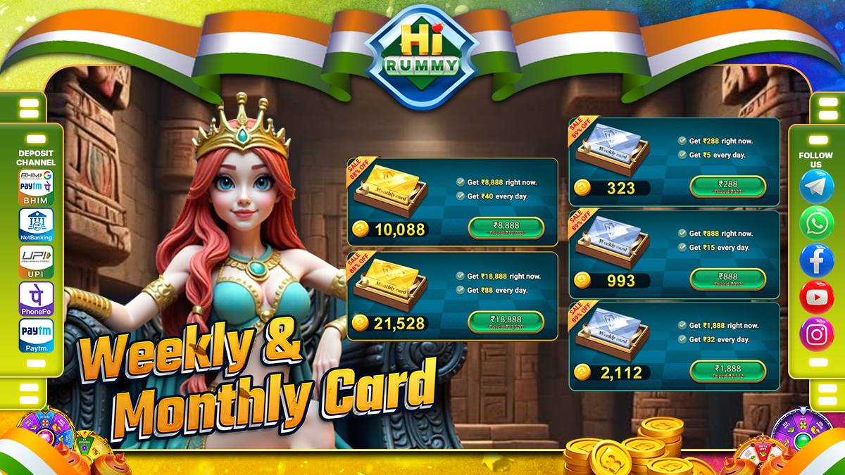 Hi Rummy weekly and monthly card