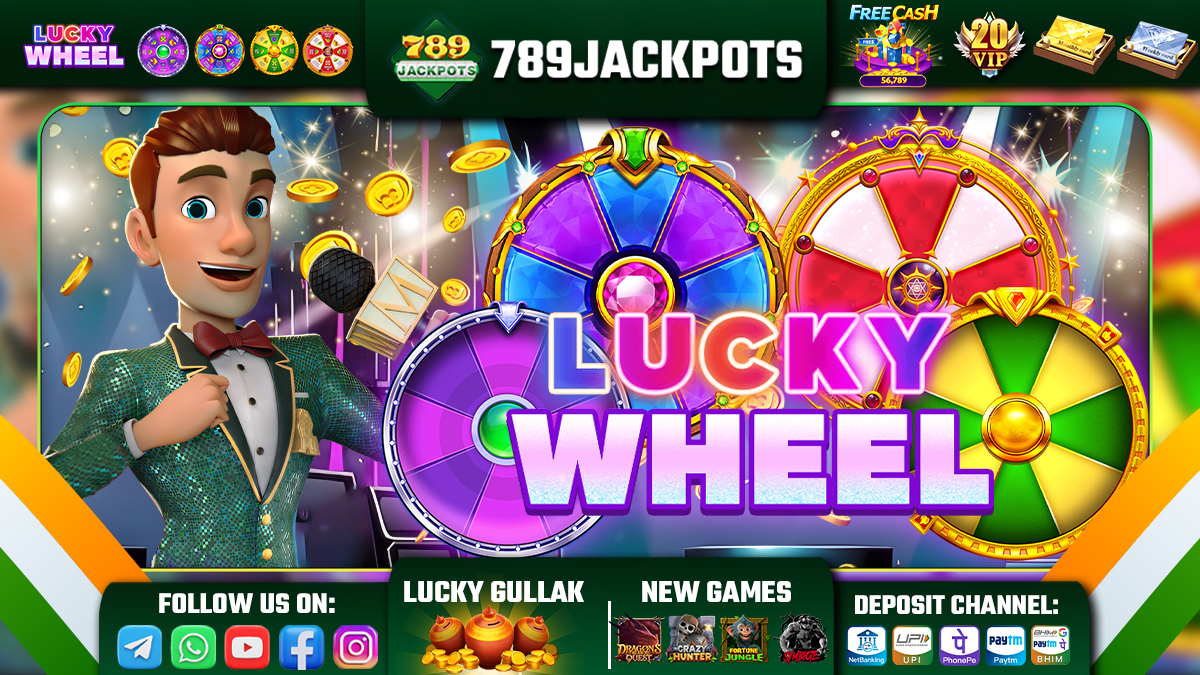 789JACKPOTS Wheel of Fortune showing different prize tiers and rewards