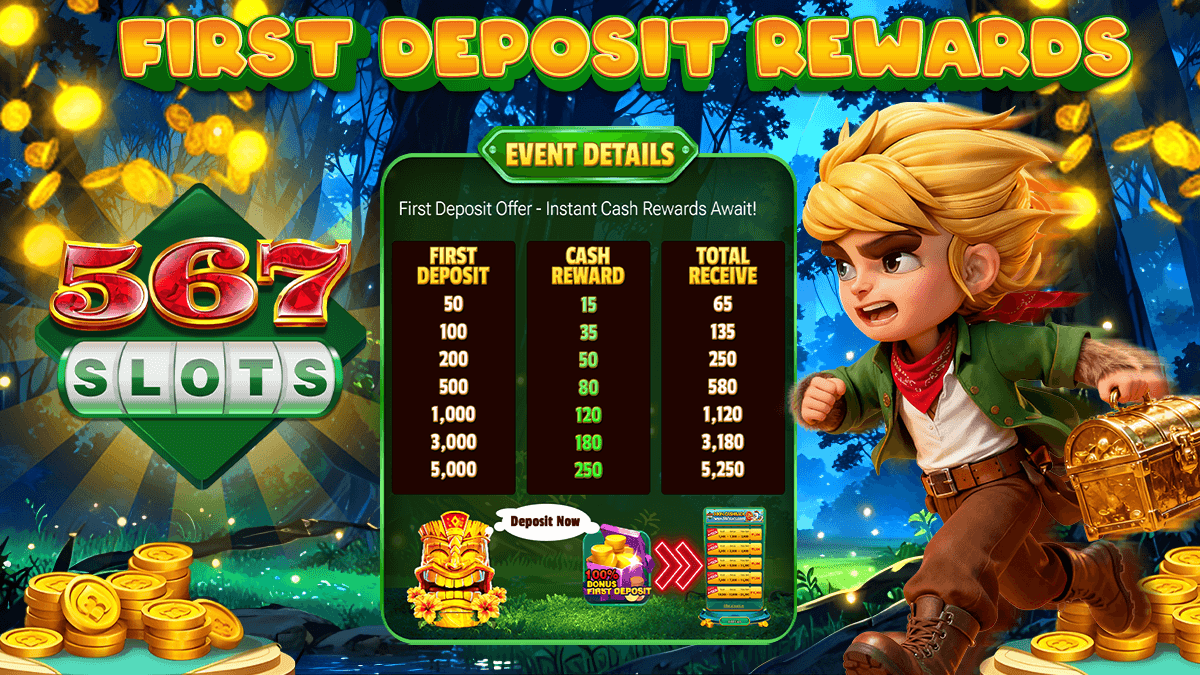 567slots deposit bonus