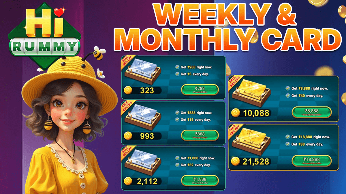 Weekly & monthly card 1200 x 675.png HI RUMMY Weekly & Monthly Card