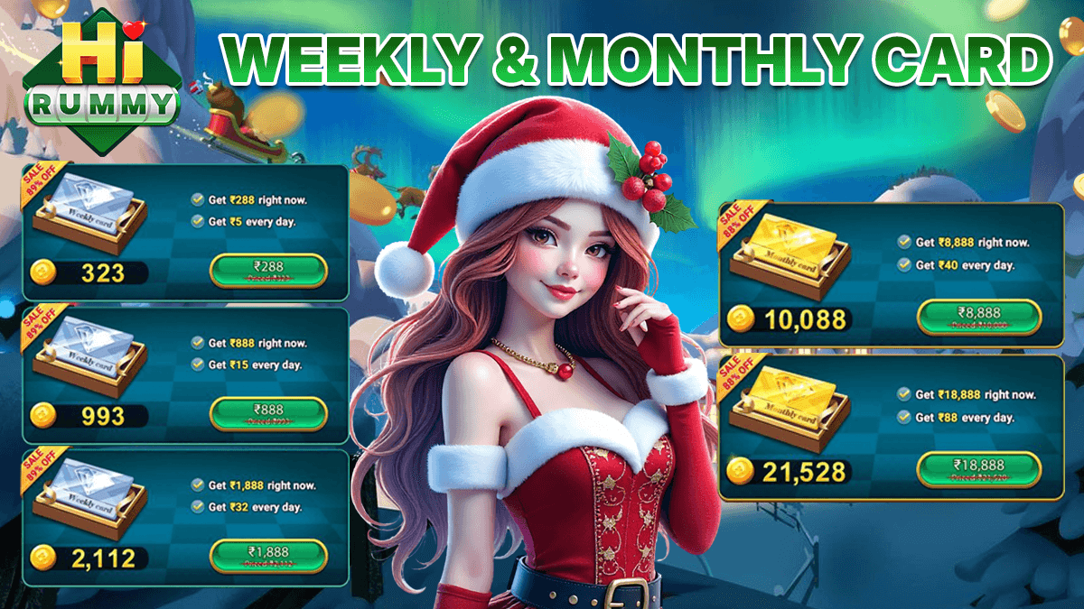 Weekly and monthly cards