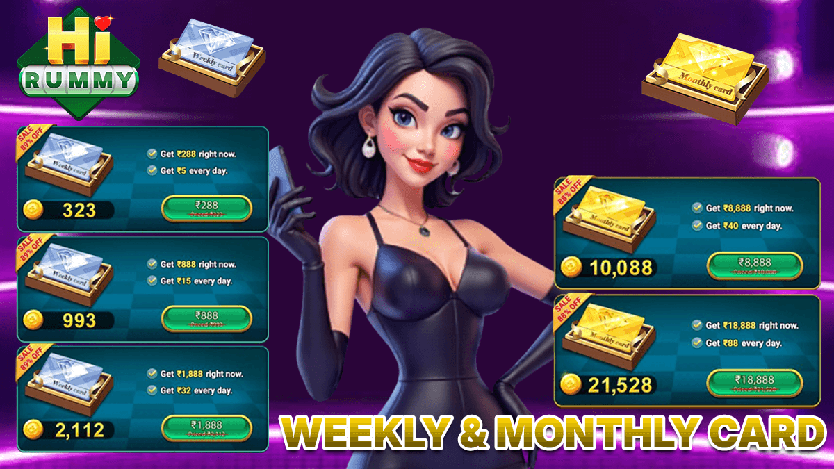 Weekly and monthly cards