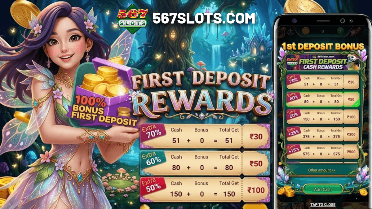 567slots first deposit bonus
