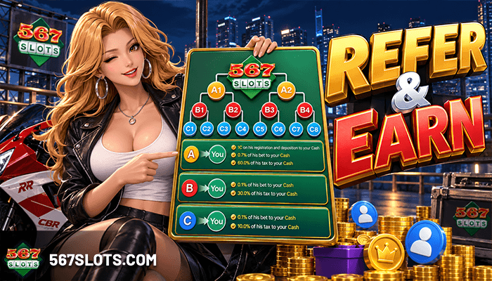 567slots refer and earn