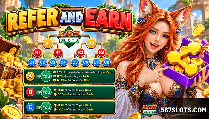 567slots refer and earn