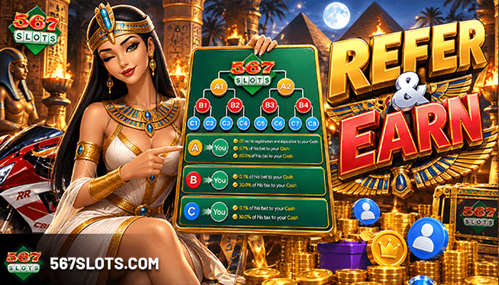 567slots refer and earn